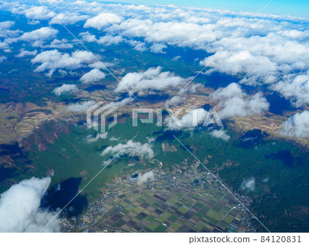 Aso outer ring mountain aerial view 84120831