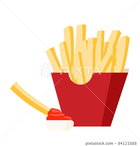 fastfood french fries and ketchup 84121888