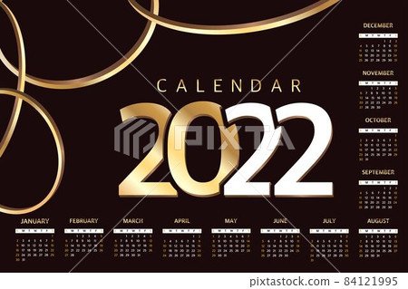 Calendar 2022 Vector stylish fashion calendar Vector illustration  84121995