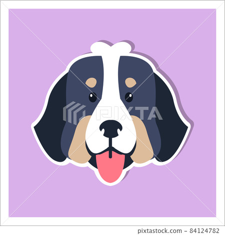 Doggie Face of Bernese Mountain Dog Flat Design 84124782