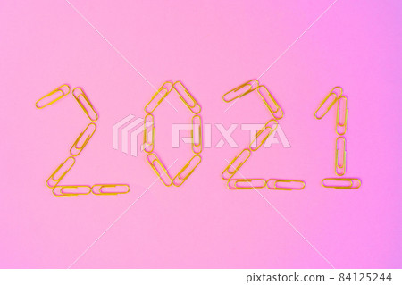 New year 2021 concept on pink background New year 2021 concept on pink background 84125244