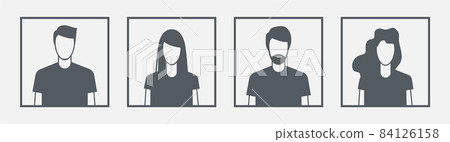 User icon vector. People head avatar illustration. Man and woman face sign for web design or mobile app. 84126158