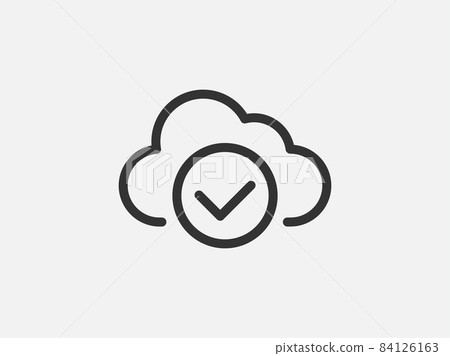 Technology icon vector cloud computing connection. Big data global server. Line design symbol. Technology icon vector cloud computing connection. Big data global server. Line design symbol. 84126163