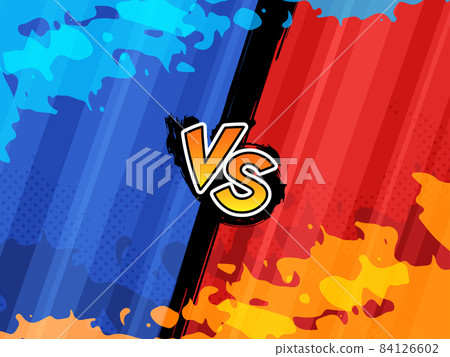 VS_Battle background illustration_Confrontation_American style_Blue and red 84126602