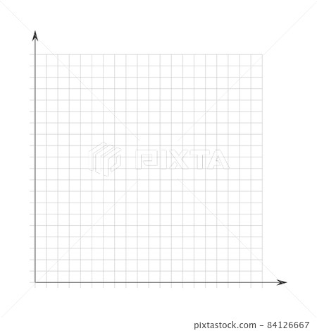 Grid paper. Mathematical graph. Cartesian coordinate system with x-axis, y-axis. Squared background with color lines. Geometric pattern for school, education. Lined blank on transparent background 84126667