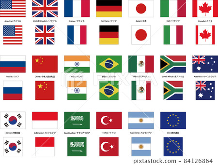 G20 national flag image material set G20 national flag image material set 84126864