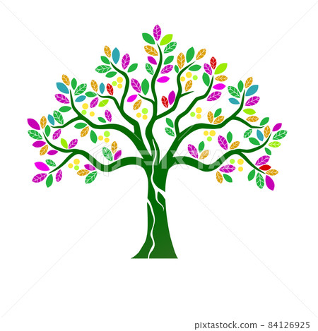 vibrant tree logo vector illustration 84126925