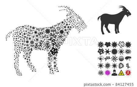 Mosaic Goat Icon of Infectious Microbes Mosaic Goat Icon of Infectious Microbes 84127455