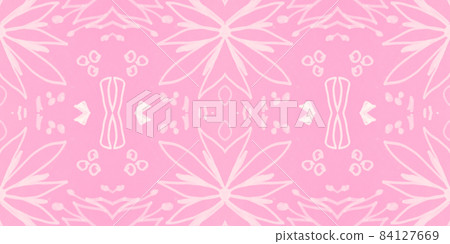 Flowers folk design. Seamless ethnic ornament. Hand drawn bohemian print. 84127669