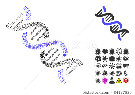 Composition DNA Spiral Icon of Infectious Microbes Composition DNA Spiral Icon of Infectious Microbes 84127823