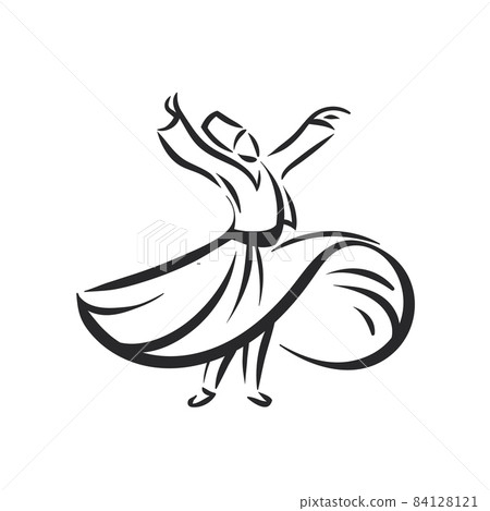 Dancing ethnic islamic dervish sufi in national cloth 84128121