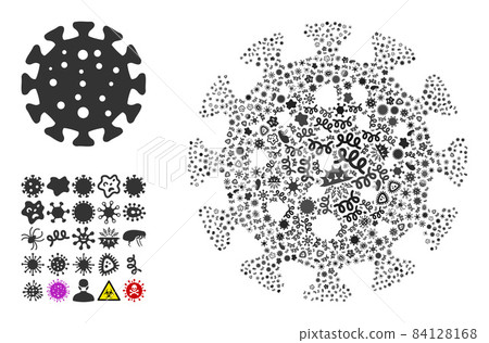 Mosaic Virus Icon of Infectious Microbes 84128168