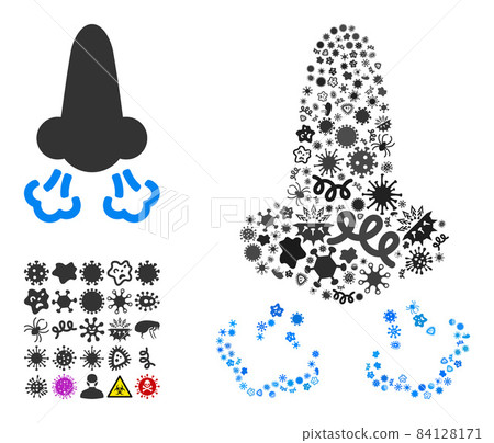 Mosaic Nose Breath Icon of Infectious Viruses Mosaic Nose Breath Icon of Infectious Viruses 84128171