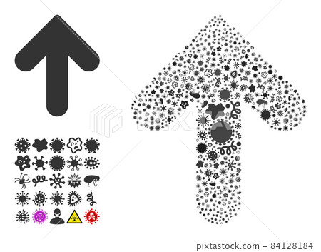 Mosaic Arrow Up Icon of Infectious Microbes 84128184