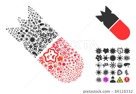 Mosaic Aviation Bomb Icon of Flu Microbes Mosaic Aviation Bomb Icon of Flu Microbes 84128332