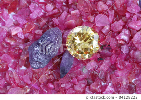 yellow sapphire diamond on natural red ganet yellow sapphire diamond on natural red ganet 84129222
