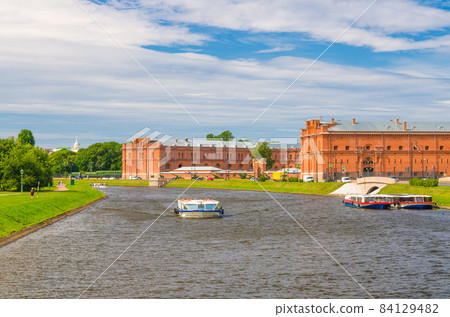 Tourist boat on Kronverksky Strait channel and The Military Historical Museum of Artillery 84129482