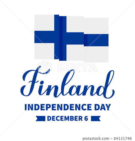 Finland Independence Day typography poster. Finnish holiday celebrate on December 6. Vector template for banner, flyer, greeting card, etc 84131746