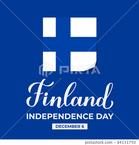 Finland Independence Day typography poster. Finnish holiday celebrate on December 6. Vector template for banner, flyer, greeting card, postcard, etc 84131750