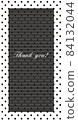 Business vertical card with message Thank you! phrase to client with gratitude, vector. Decoration polka dot frame lined card with place for copy space text. Dots background, dot backdrop. Empty greet 84132044