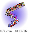 Luxury beauty 3D big text word letters design art idea,with strokes on layers luxury creative design illustration closeup isolated. Creative concept word for design on purple radial gradient. Isometry 84132169