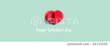 Valentines day massage with a paper craft heart 84133030