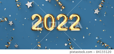 2022 New Year celebration theme with confetti and stars 2022 New Year celebration theme with confetti and stars 84133120