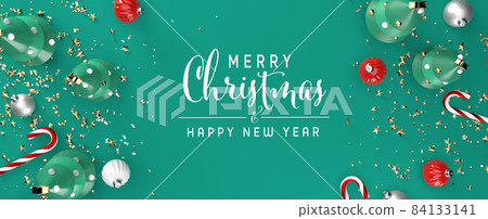 Christmas trees with candy canes and baubles - 3D render Christmas trees with candy canes and baubles - 3D render 84133141