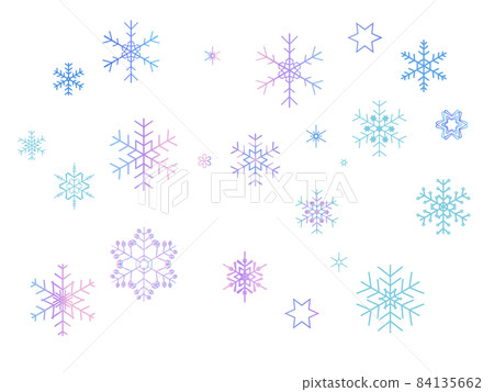 雪花插圖集矢量背景材料漸變 84135662