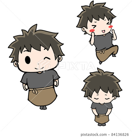Part-time job illustration izakaya clerk boy 84136826