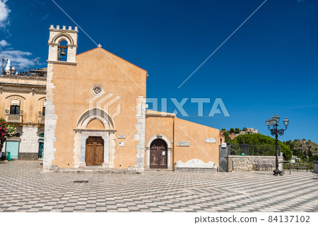 Church of Saint Augustine on 9th April square, Taormina, Italy Church of Saint Augustine on 9th April square, Taormina, Italy 84137102