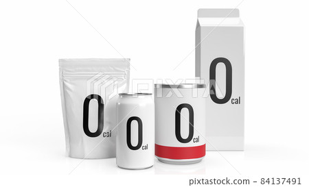 The food product 0 kcal on white background  for health and sci concept 3d rendering 84137491