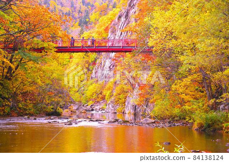 深秋染成的二見吊橋 84138124