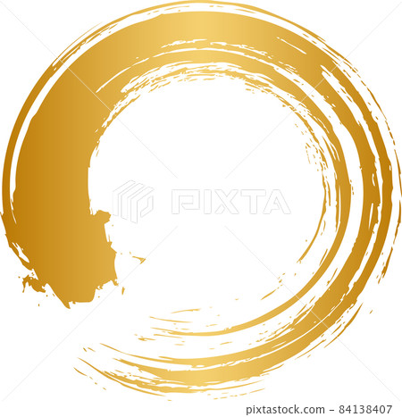 Round circle Gold brush character 84138407