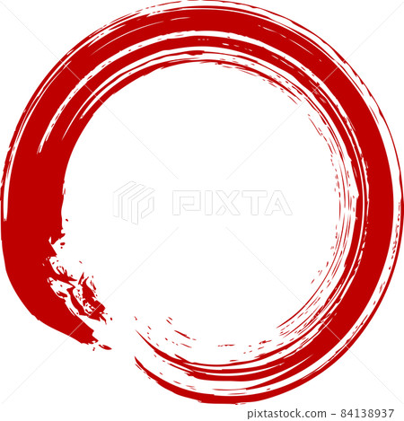 Round circle red brush letter Round circle red brush letter 84138937