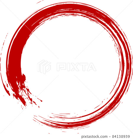 Round circle red brush letter Round circle red brush letter 84138939