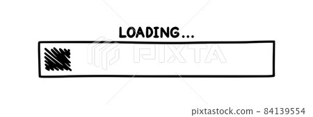 Progress loading bar. Infographics design element with status of completion. Hand drawn vector illustration 84139554