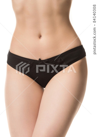 women's health concept, girl in panties on white background women's health concept, girl in panties on white background 84140308