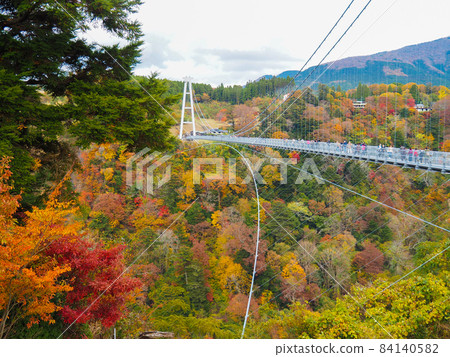Kokonoe Yume Otsuri Bridge in late autumn, Kokonoe Town, Oita Prefecture 84140582