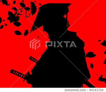 歌舞伎演員扮演江戶武士，頭戴燃燒的心焰，頭戴針織帽 84141156