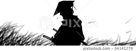 歌舞伎演員扮演江戶武士,頭戴針織帽,嘴裡含著一根樹枝,然後流走。 歌舞伎演員扮演江戶武士,頭戴針織帽,嘴裡含著一根樹枝,然後流走。 84141279