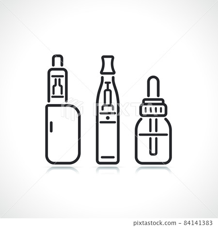 electronic cigarette thin line icons 84141383