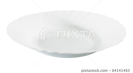 Empty round white plate 84141483