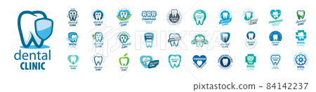A set of vector logos Dentistry on a white background 84142237