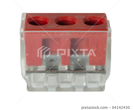 Standard terminal block 3 red contacts in transparent plastic housing 84142430