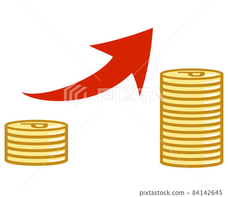 Points up coins and arrows Points up coins and arrows 84142645