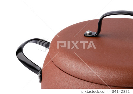 Non-stick casserole with lid isolated on white Non-stick casserole with lid isolated on white 84142821