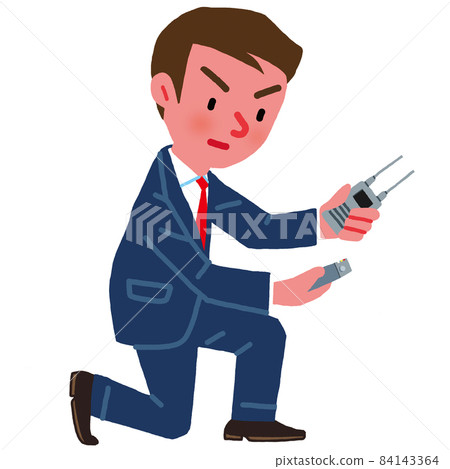 A man looking for eavesdropping radio waves with a detector A man looking for eavesdropping radio waves with a detector 84143364