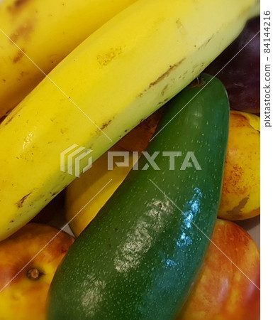 still life of nectanine plums of bananas avocado still life of nectanine plums of bananas avocado 84144216