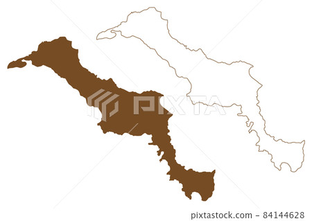 Euboea island (Greece, Hellenic Republic, Aegean Islands) map vector illustration, scribble sketch Evia map 84144628